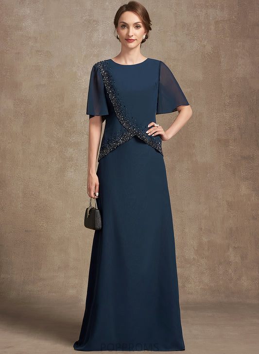 Floor-Length the Sequins Mother of the Bride Dresses Beading Bride Chiffon Mother Nathaly Scoop of A-Line Dress Neck With