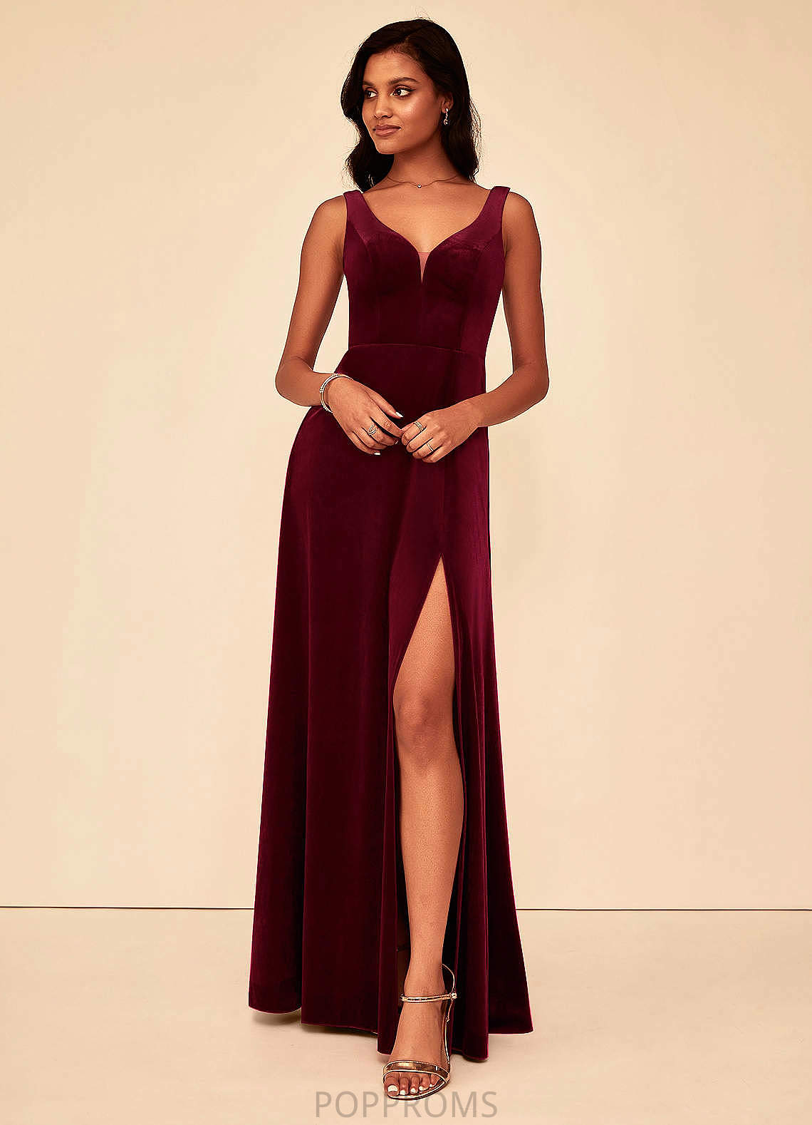 Ursula A-Line/Princess Sleeveless Floor Length Empire Waist Bridesmaid Dresses