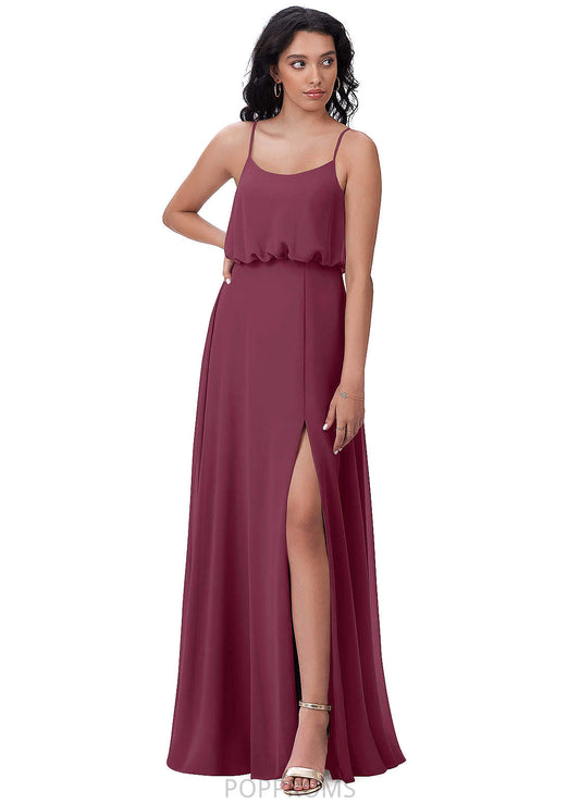 Ximena Sleeveless Spaghetti Staps Natural Waist Off The Shoulder A-Line/Princess Floor Length Bridesmaid Dresses