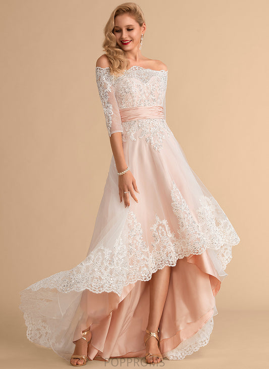 Wedding With Tulle Satin Lyric Lace Sequins A-Line Asymmetrical Dress Wedding Dresses