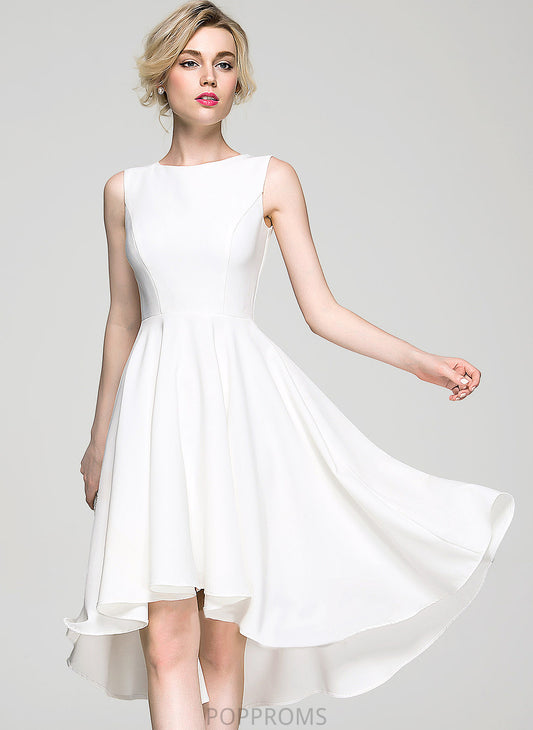 Asymmetrical Crepe Cocktail Cocktail Dresses Dress Scoop A-Line Monique Neck Stretch