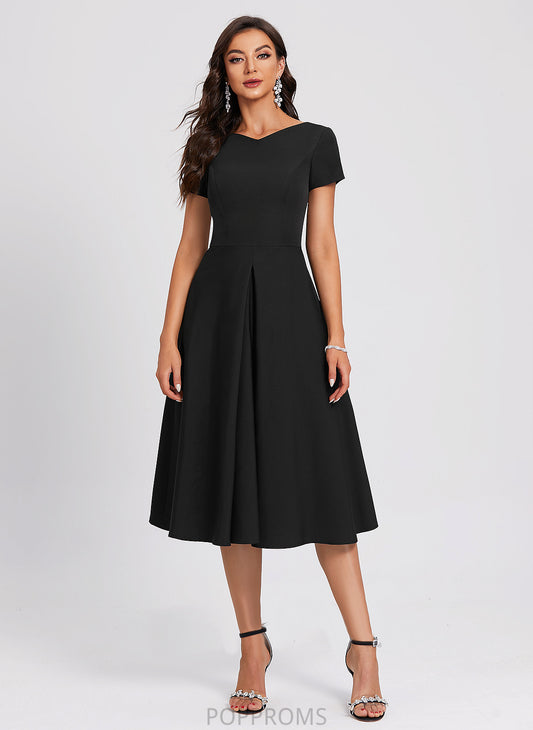 Cocktail Crepe Kaya Stretch Dress V-neck Cocktail Dresses A-Line Knee-Length