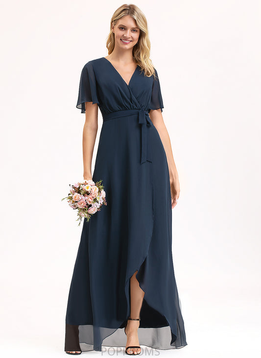 Chiffon Cocktail Dresses V-neck Asymmetrical Bow(s) Mylie Dress With A-Line Cocktail