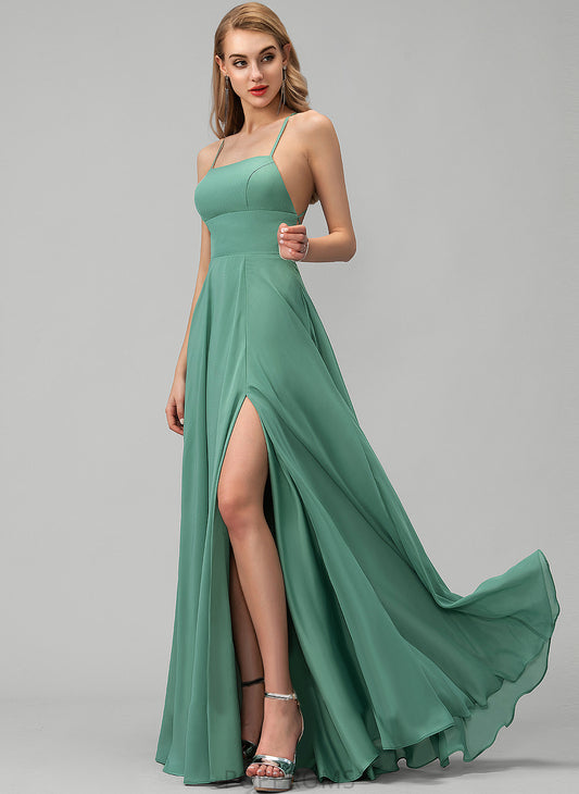 Square Prom Dresses A-Line Sofia Floor-Length Chiffon