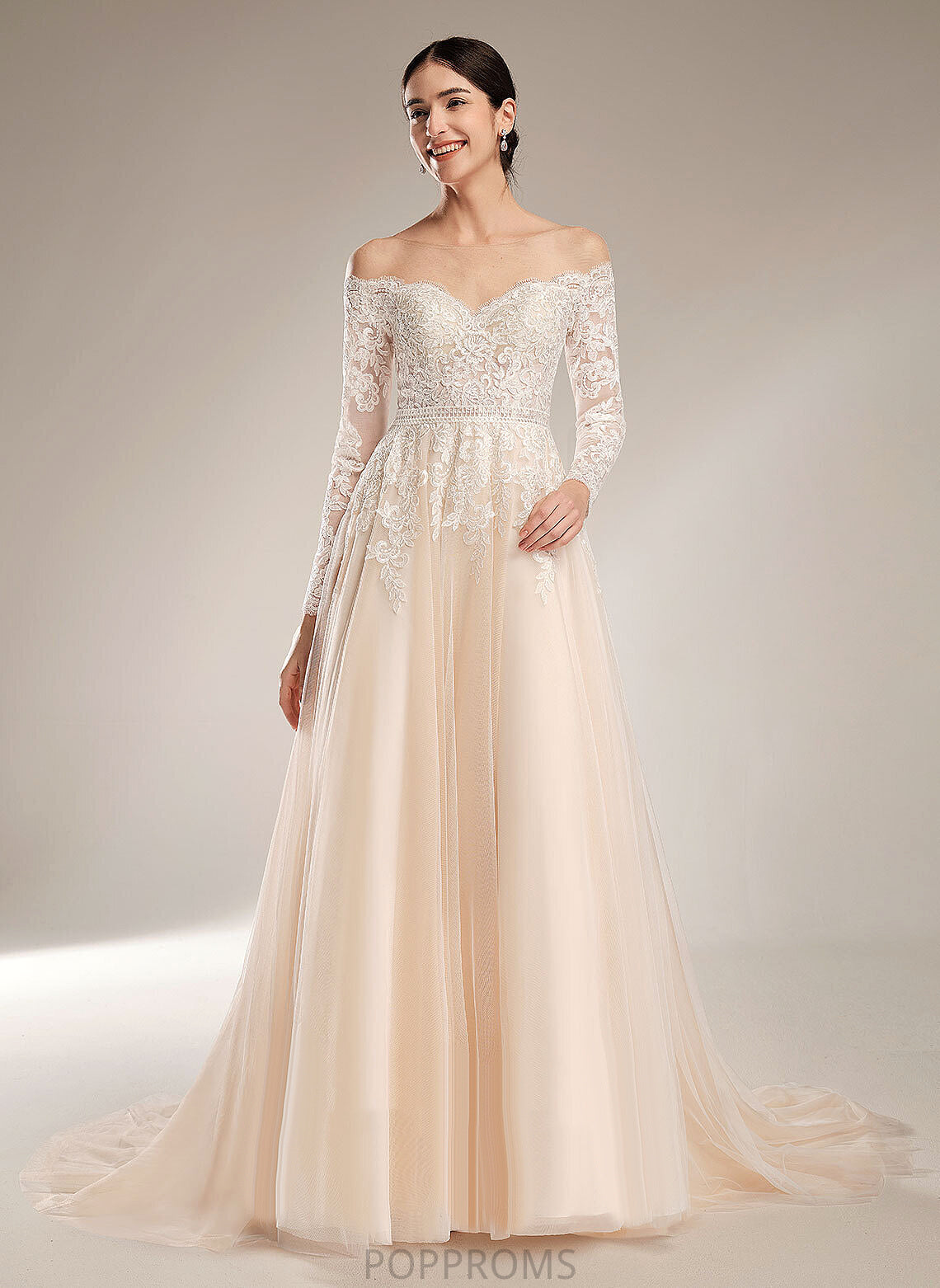 Train Ball-Gown/Princess Wedding Dresses Dress Tulle With Chapel Sequins Lace Illusion Kaydence Wedding