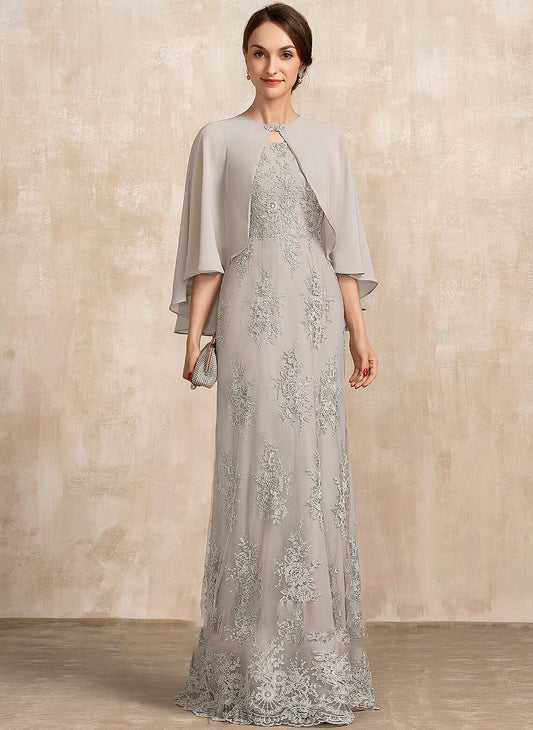 Floor-Length Sibyl Mother of the Bride Dresses Neckline Bride A-Line Dress the Square Mother Lace of