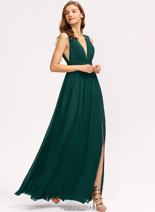 Prom Dresses Floor-Length A-Line Rachel Chiffon V-neck With Pleated