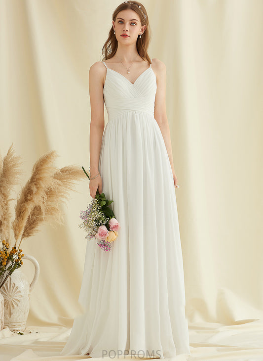 Brittany Chiffon Floor-Length Lace With Dress Wedding Wedding Dresses V-neck A-Line