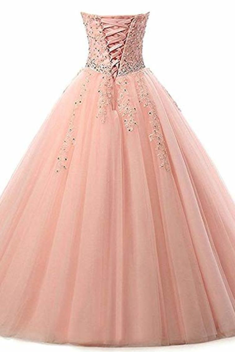 Tulle Beading Sweetheart Neck A Line Sleeveless Wedding Bridesmaid Long Evening  Festive Party Dress