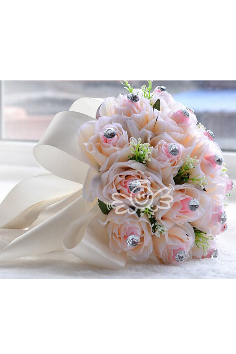 Gorgeous Round Artificial Silk Bridal Bouquets