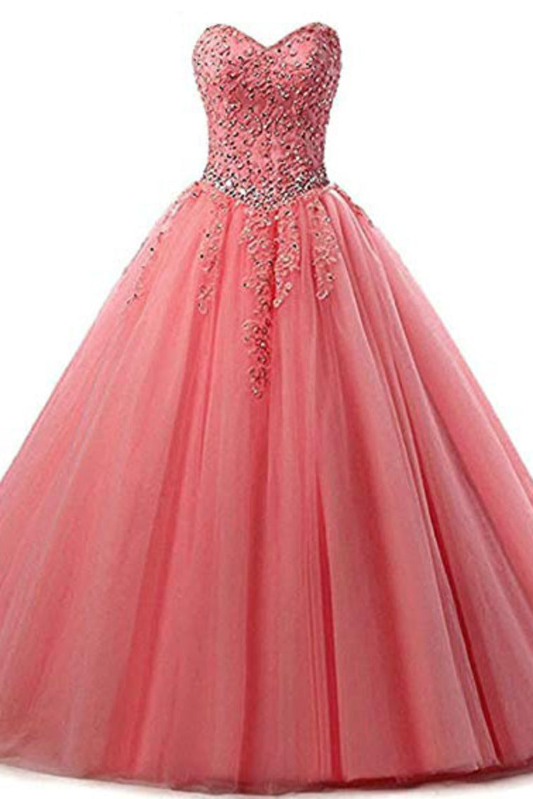 Tulle Beading Sweetheart Neck A Line Sleeveless Wedding Bridesmaid Long Evening  Festive Party Dress