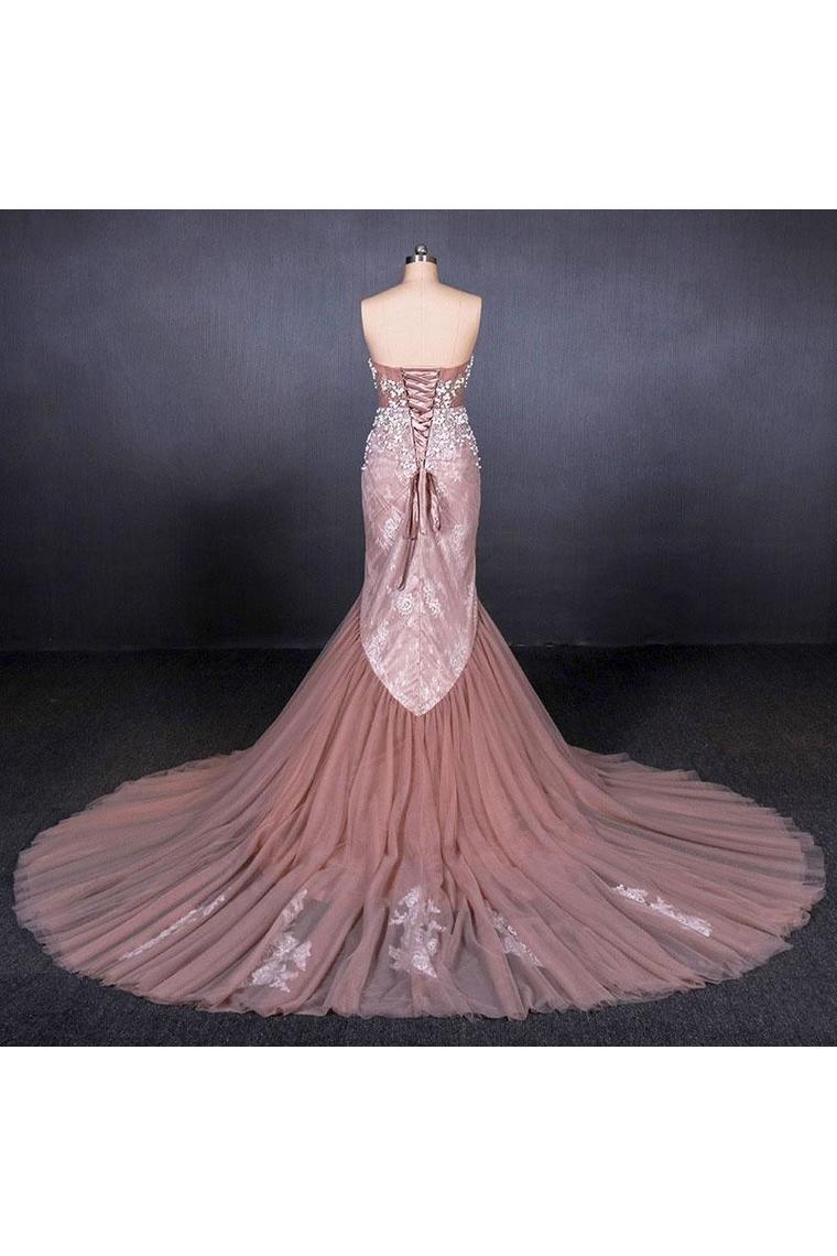 Gorgeous Sweetheart Mermaid Tulle Prom Dress, Long Evening Dresses