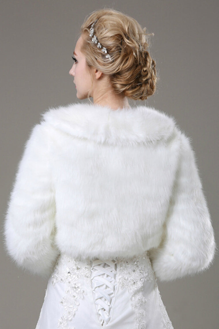 Long Sleeves Faux Fur Wedding Wrap