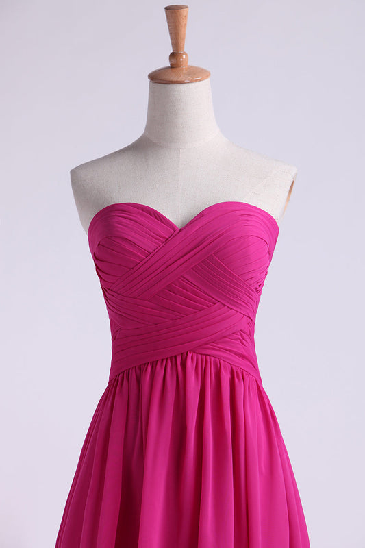 2024 Asymmetrical Prom Dresses Sweetheart Chiffon