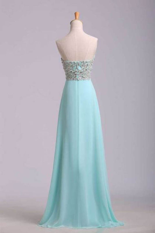 2024 Prom Dresses A Line Sweetheart Floor Length Chiffon