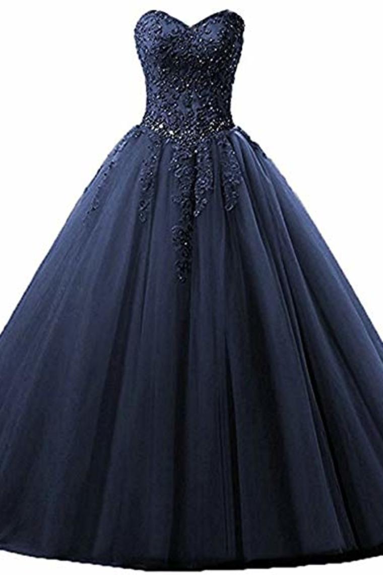 Tulle Beading Sweetheart Neck A Line Sleeveless Wedding Bridesmaid Long Evening  Festive Party Dress