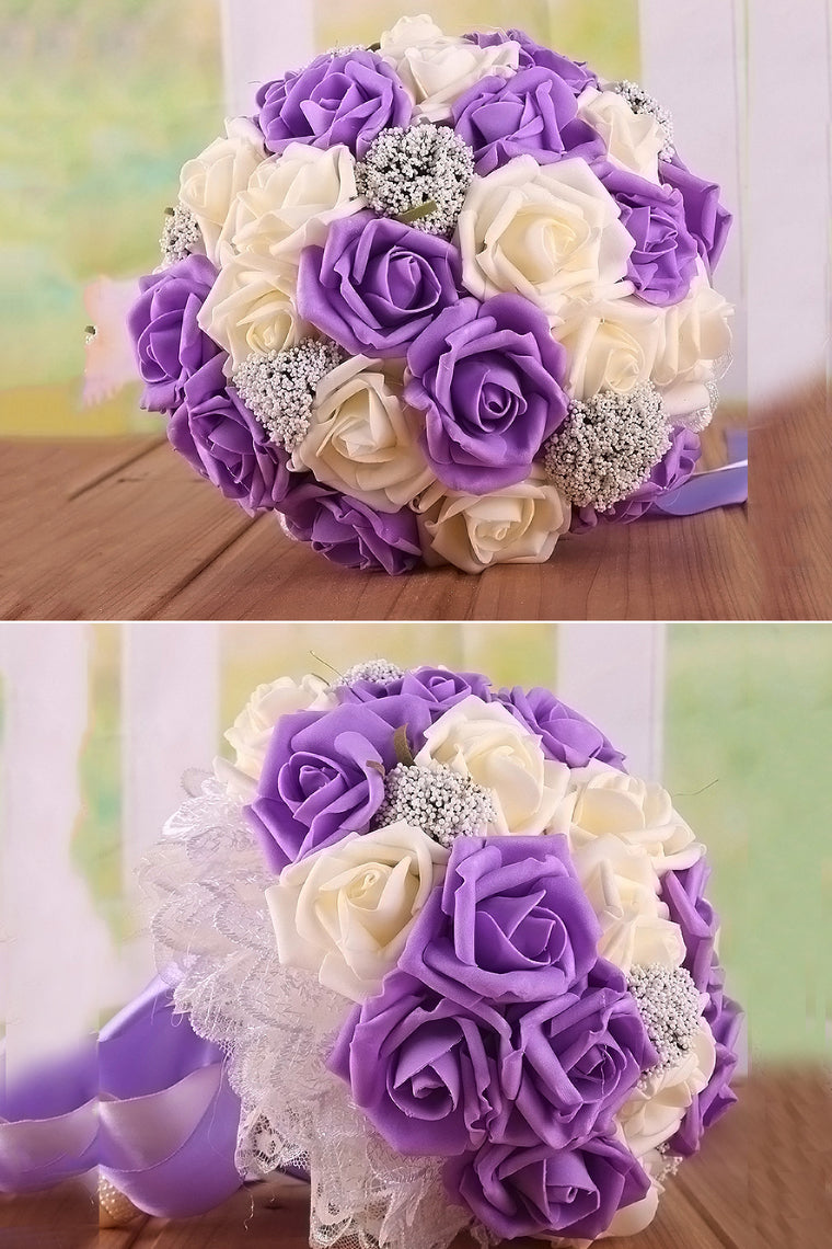 Graceful Round Foam/Ribbon Bridal Bouquets