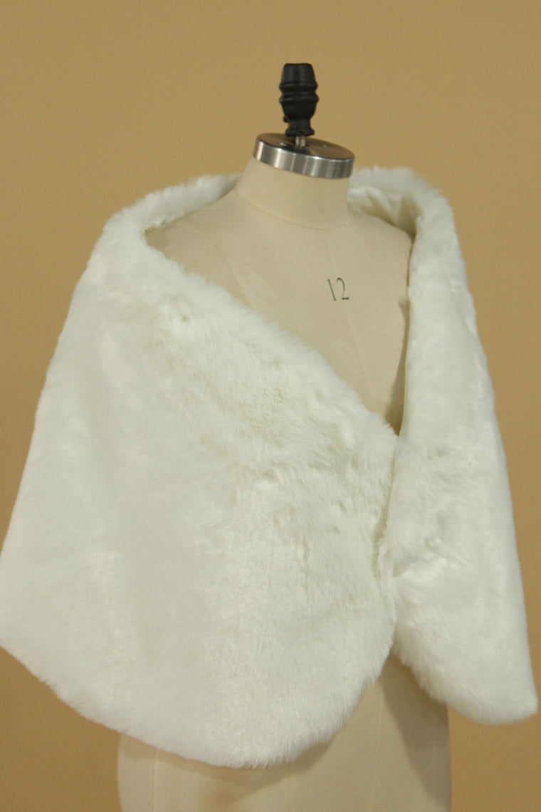 Concise Faux Fur Wedding Wrap