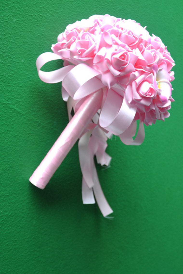 Sweet Round Foam/Ribbon Bridal Bouquets