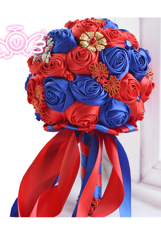 Fascinating Round Satin Bridal Bouquets