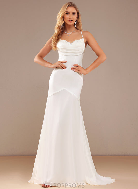 Chiffon Train Sweep Vanessa Lace V-neck With Wedding Wedding Dresses Dress Trumpet/Mermaid