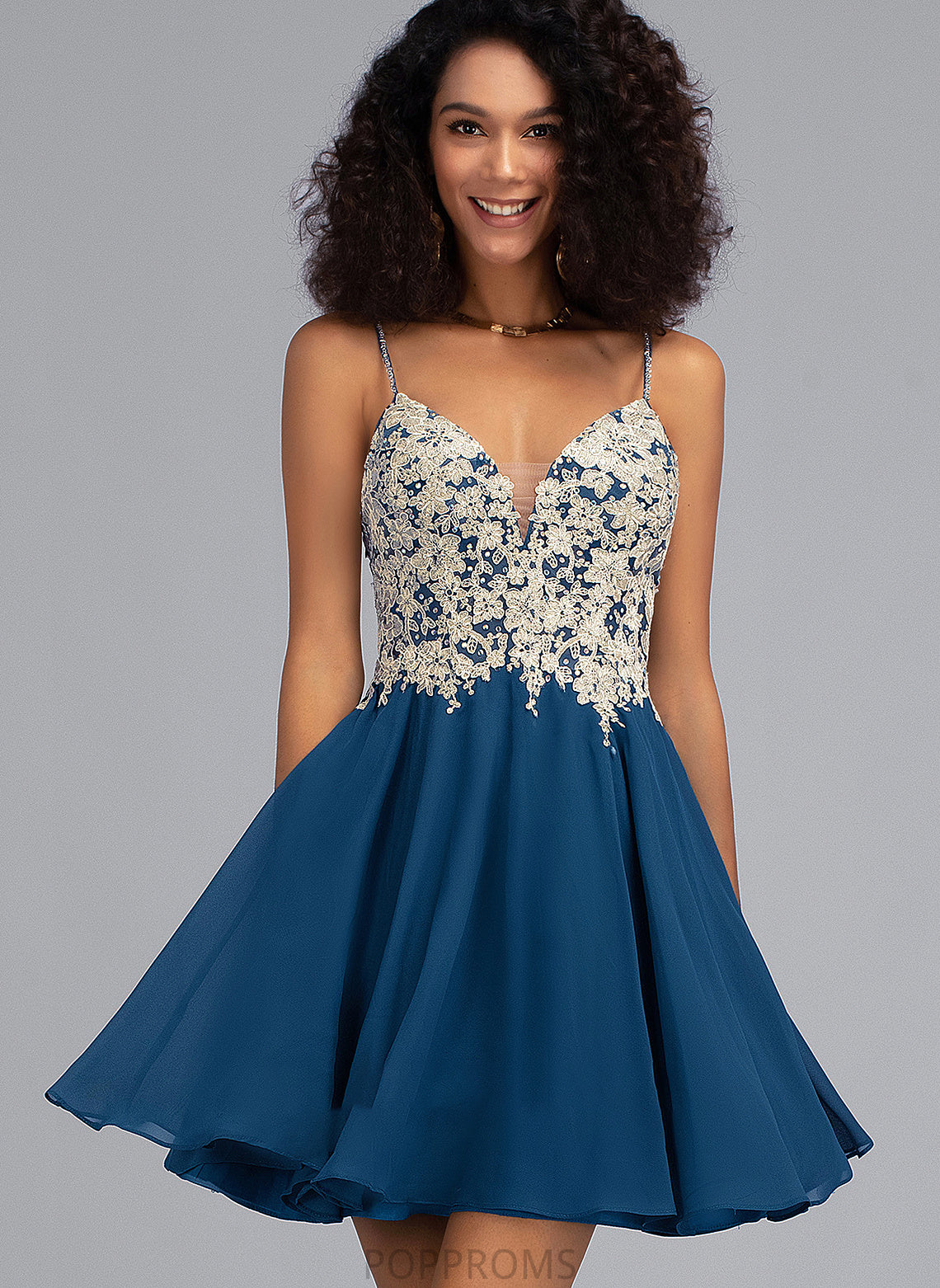 V-neck Beading Short/Mini Briana With Prom Dresses A-Line Chiffon