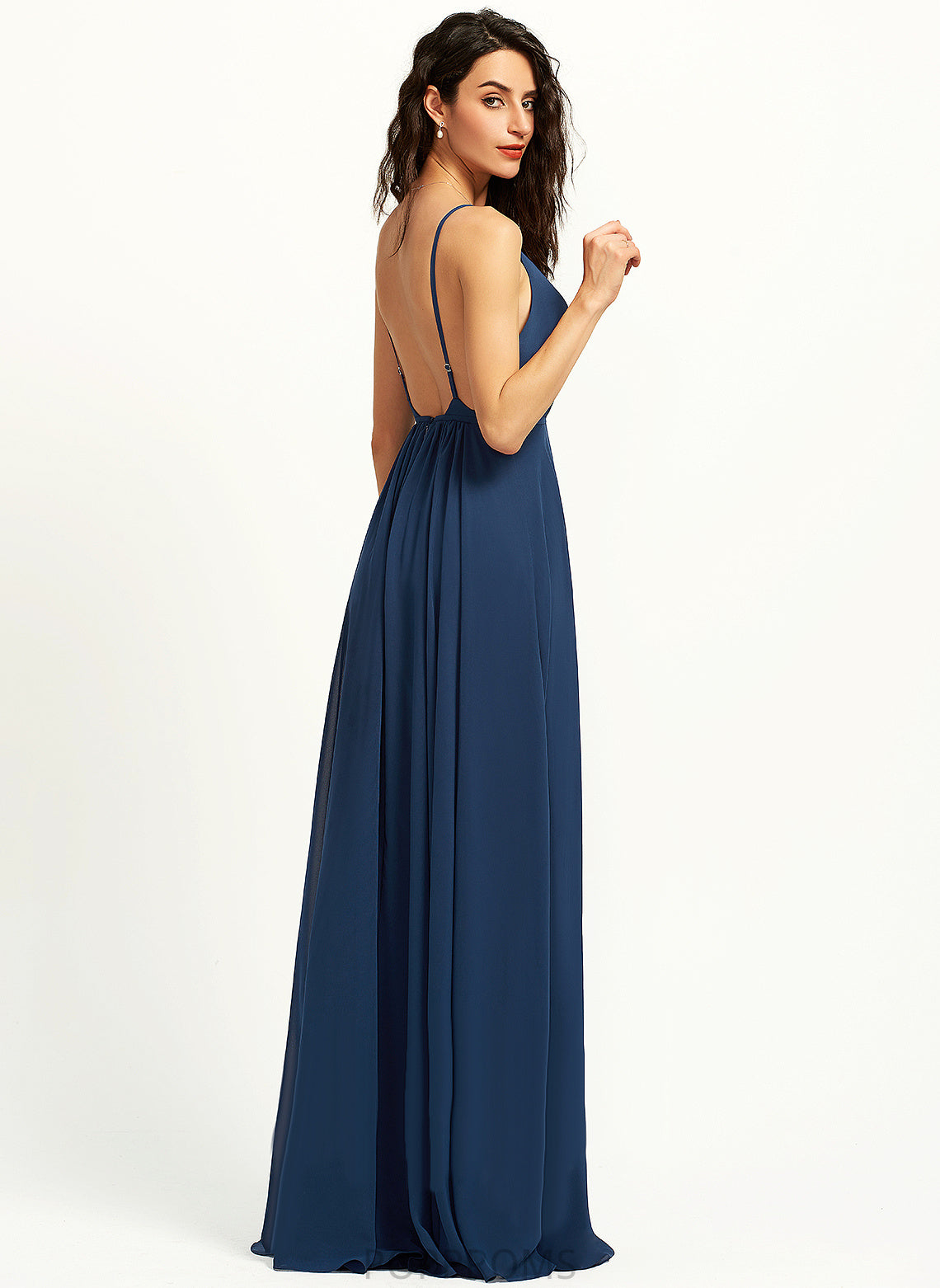 Daphne Chiffon V-neck Prom Dresses Floor-Length A-Line