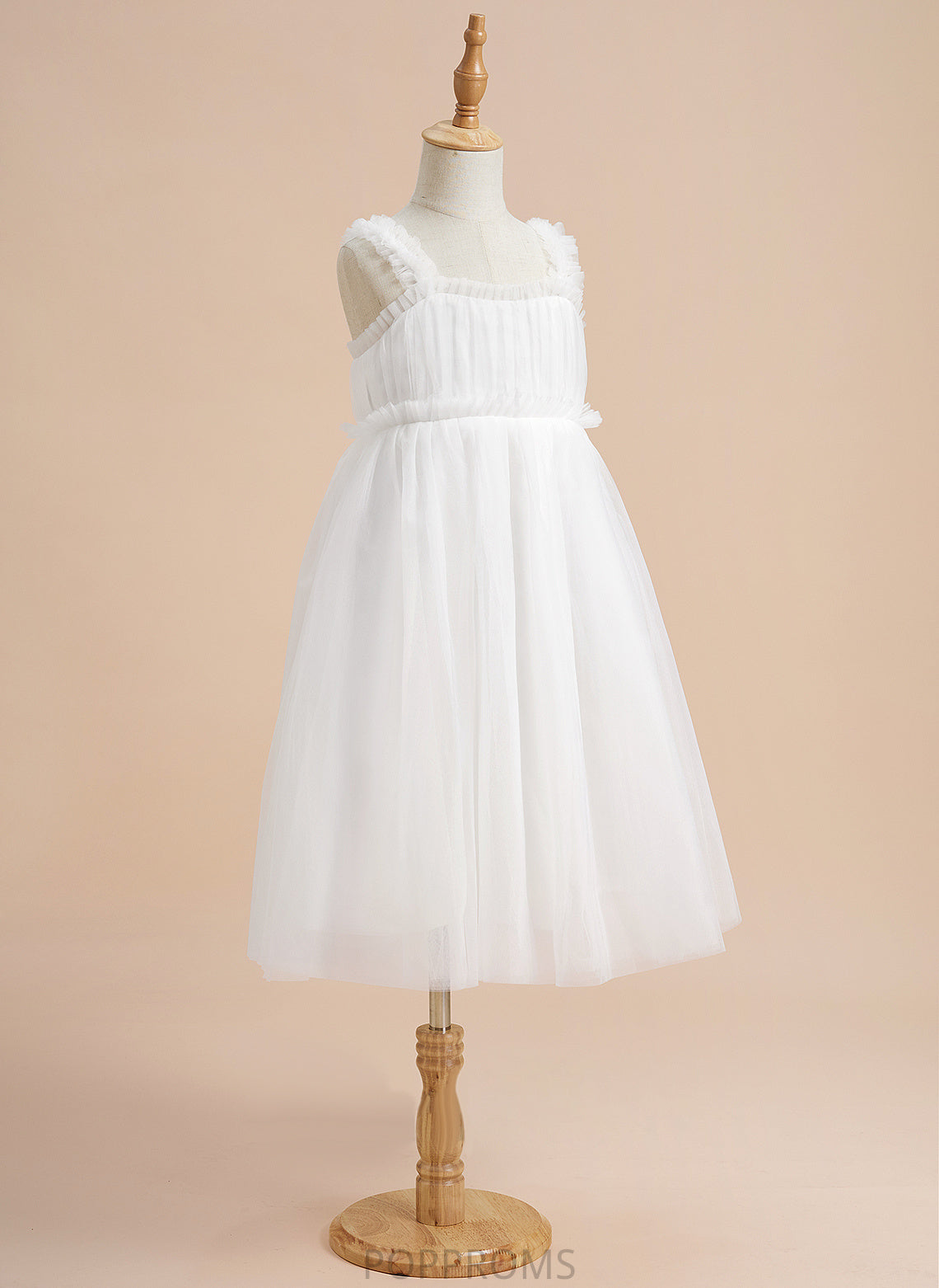 Tulle Noemi Girl - Knee-length A-Line Flower Neckline Dress Sleeveless Square Flower Girl Dresses