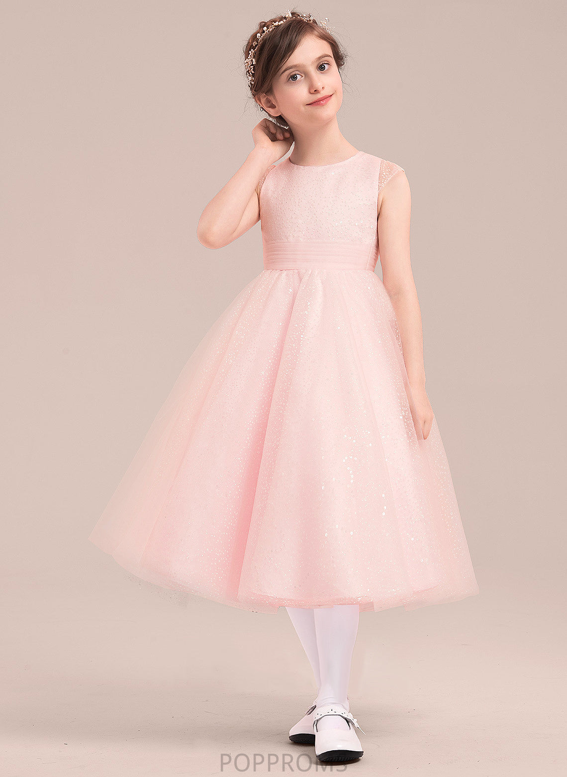 - Neck A-Line/Princess Dress Tea-length Sleeveless Flower Girl Dresses Bow(s) Scoop Flower Tulle Girl With Savanna