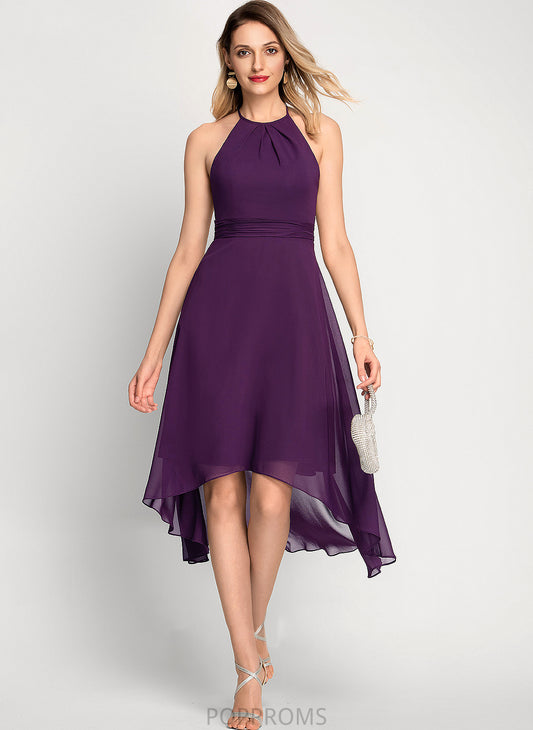 Cocktail Asymmetrical Rory Dress Chiffon A-Line Scoop Cocktail Dresses Neck