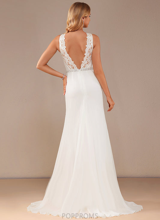 Neck Dress With Chiffon Wedding Kamora Court Train High Trumpet/Mermaid Beading Lace Wedding Dresses