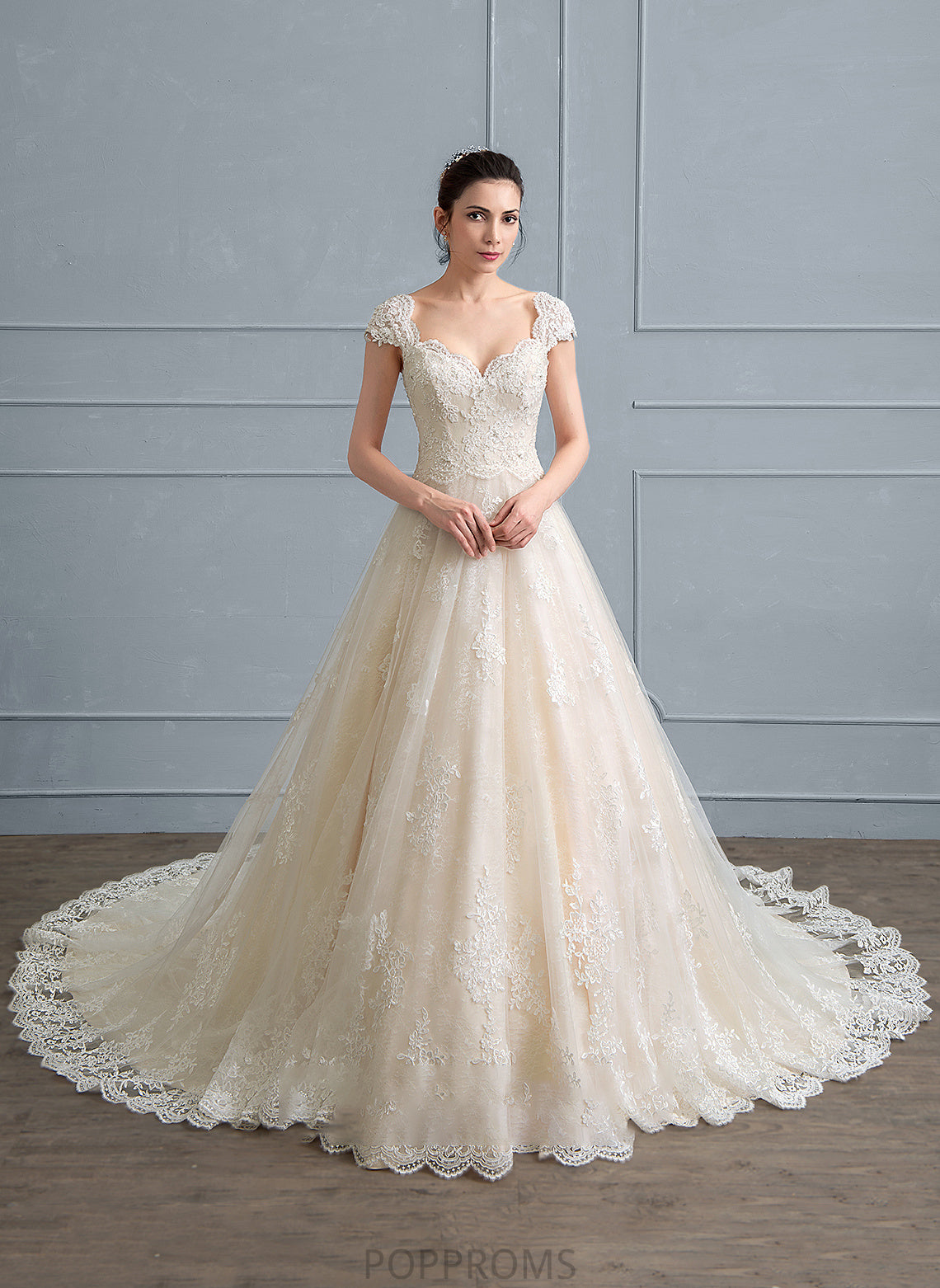 Sweetheart Sequins Tulle Wedding Dresses Train Jazmine With Wedding Dress Lace Ball-Gown/Princess Beading Cathedral