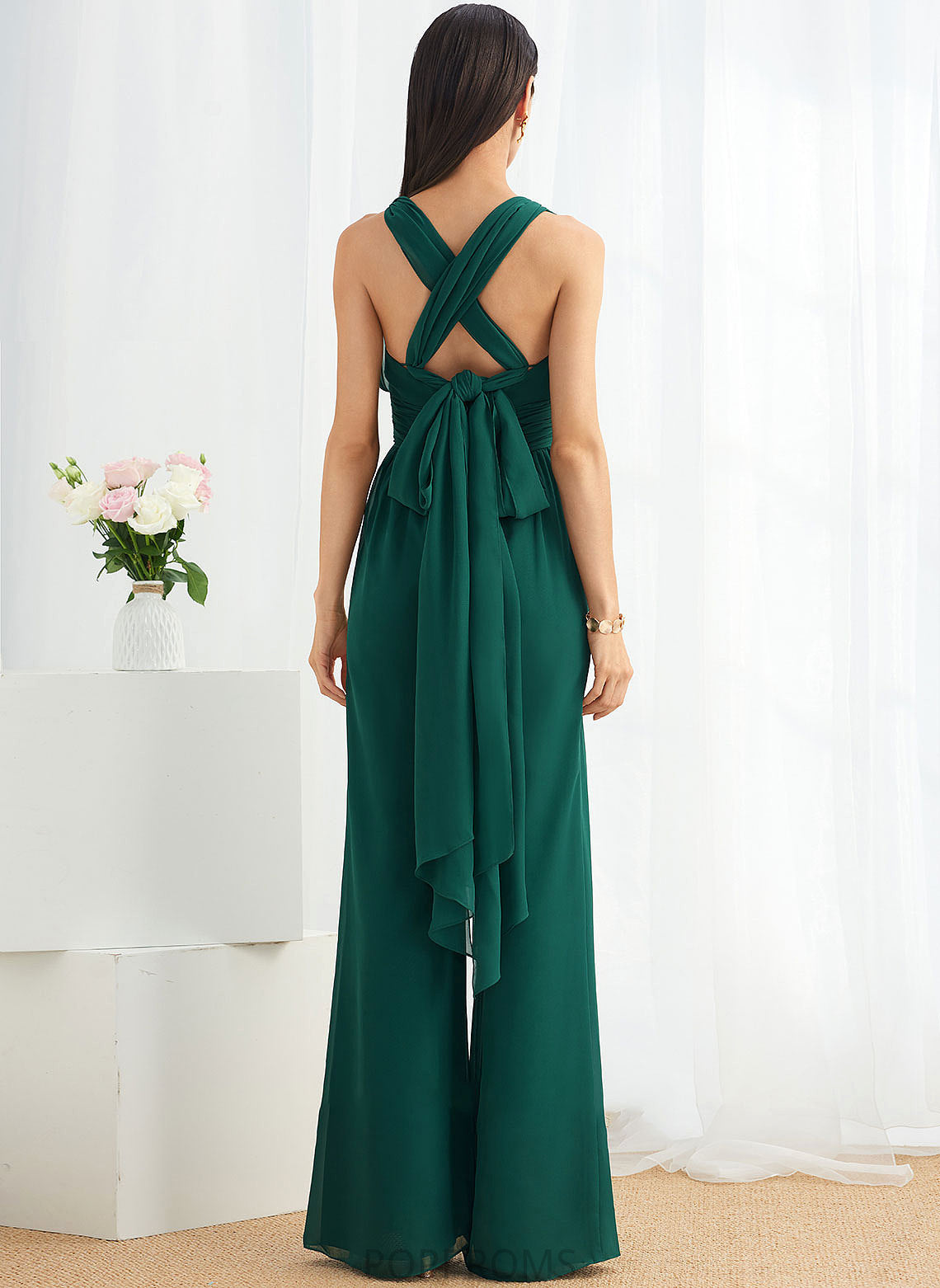 V-neck Fabric Straps Floor-Length Embellishment Ruffle One-Shoulder HighNeck Halter Length Neckline Elisabeth Bridesmaid Dresses