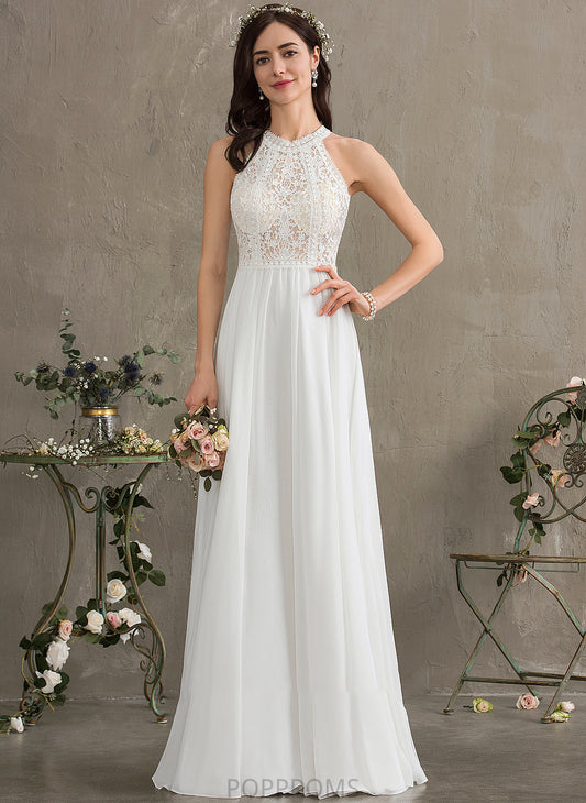 Wedding Dresses Neck Scoop Megan Floor-Length A-Line Wedding Chiffon Dress