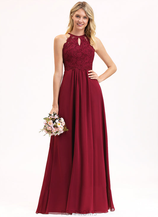 A-Line Lace Silhouette Straps Floor-Length ScoopNeck Fabric Neckline Length Marely A-Line/Princess V-Neck Bridesmaid Dresses