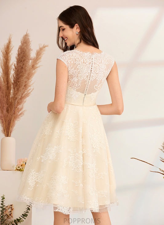 V-neck Wedding Dresses With Lace Jean Wedding A-Line Knee-Length Dress