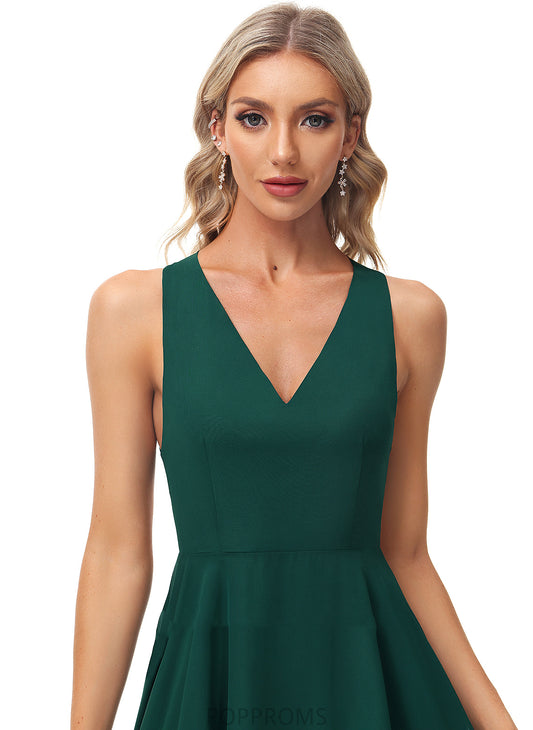 Mercedes Cocktail Dresses Dress V-neck Knee-Length Chiffon A-Line Cocktail