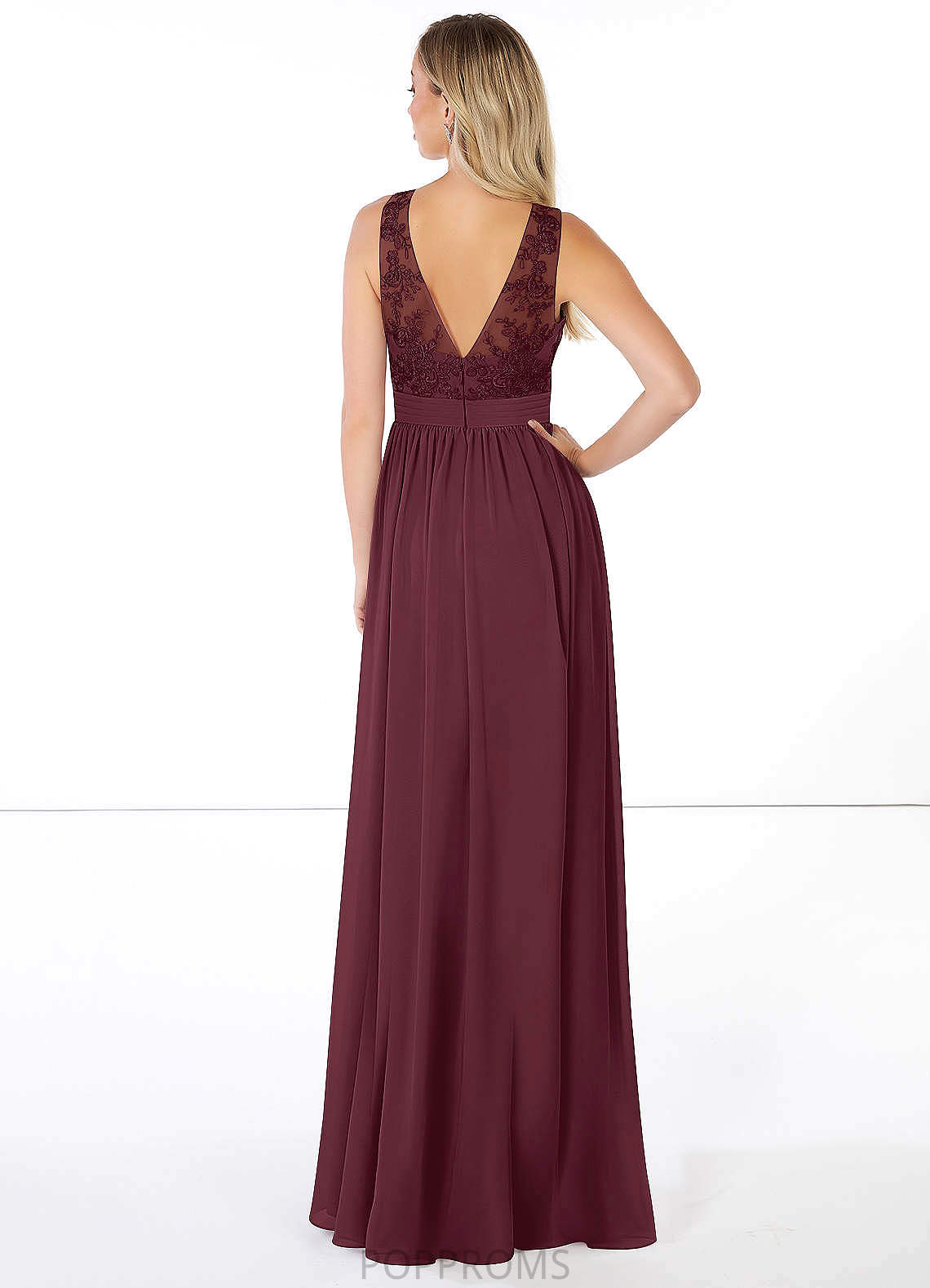 Ximena A-Line/Princess Spaghetti Staps Sleeveless Floor Length Natural Waist Bridesmaid Dresses