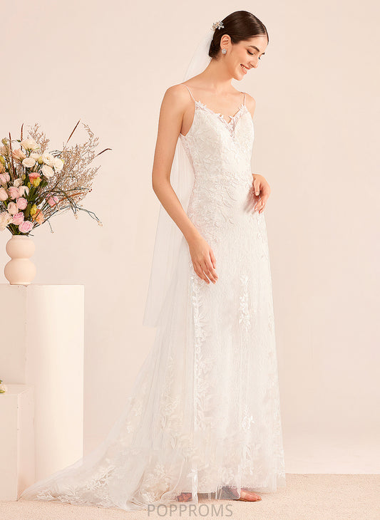 Wedding Dresses Wedding Court Riya A-Line Tulle With Lace Dress V-neck Train Sequins