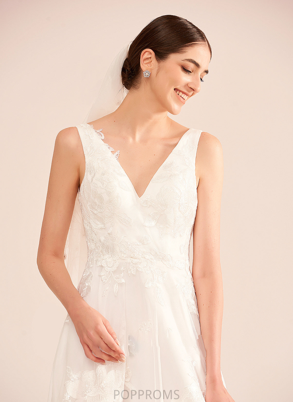 Wedding A-Line Lace V-neck With Wedding Dresses Court Katrina Dress Train