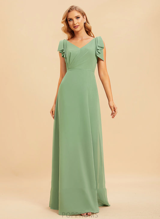 Silhouette Length Floor-Length Neckline Fabric A-Line Embellishment V-neck Ruffle Allison Sheath/Column Floor Length Bridesmaid Dresses