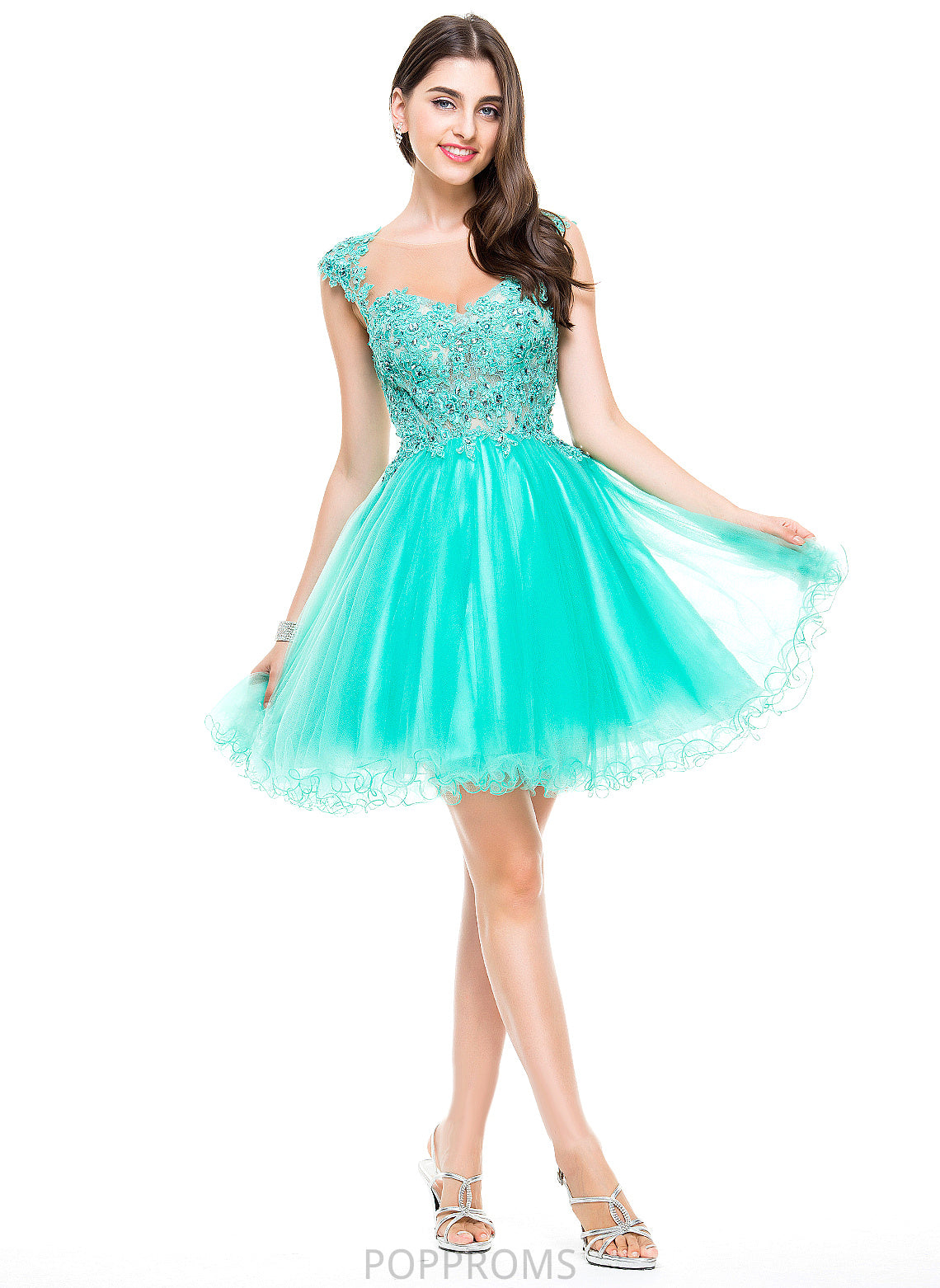 Beading Homecoming Lace Homecoming Dresses Sequins Appliques Tulle Roselyn A-Line Sweetheart Short/Mini Dress With