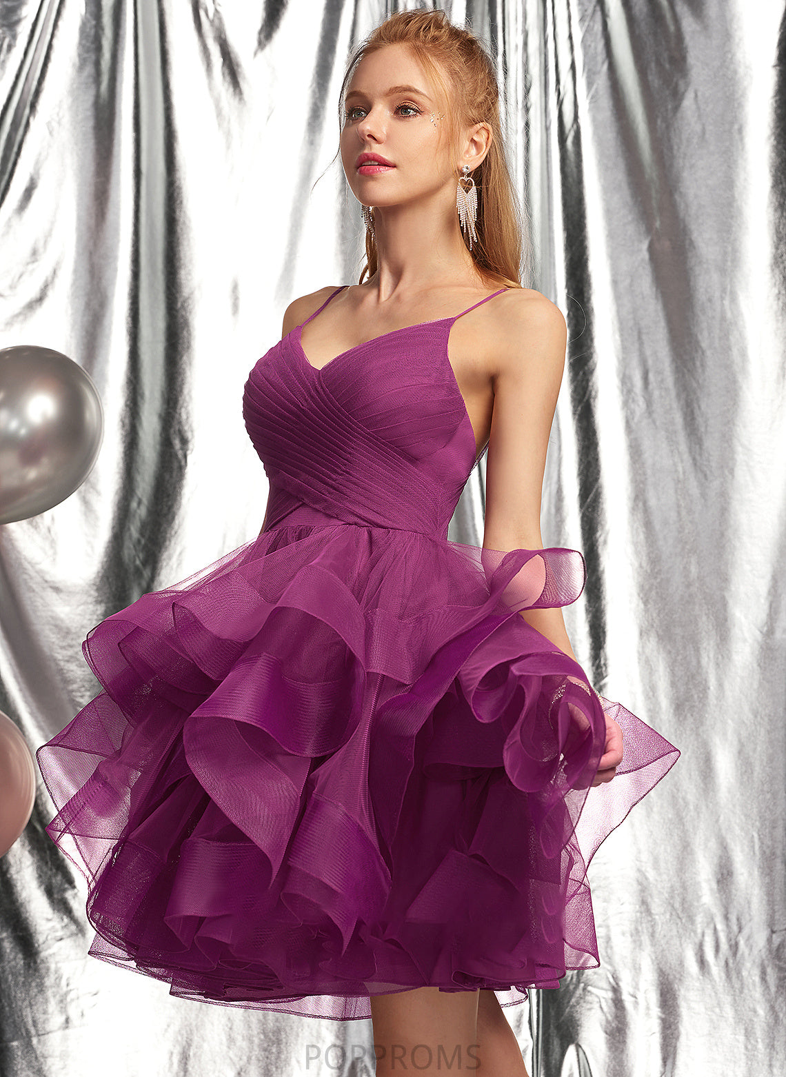 Prom Dresses Tulle Layla Ball-Gown/Princess Short/Mini V-neck