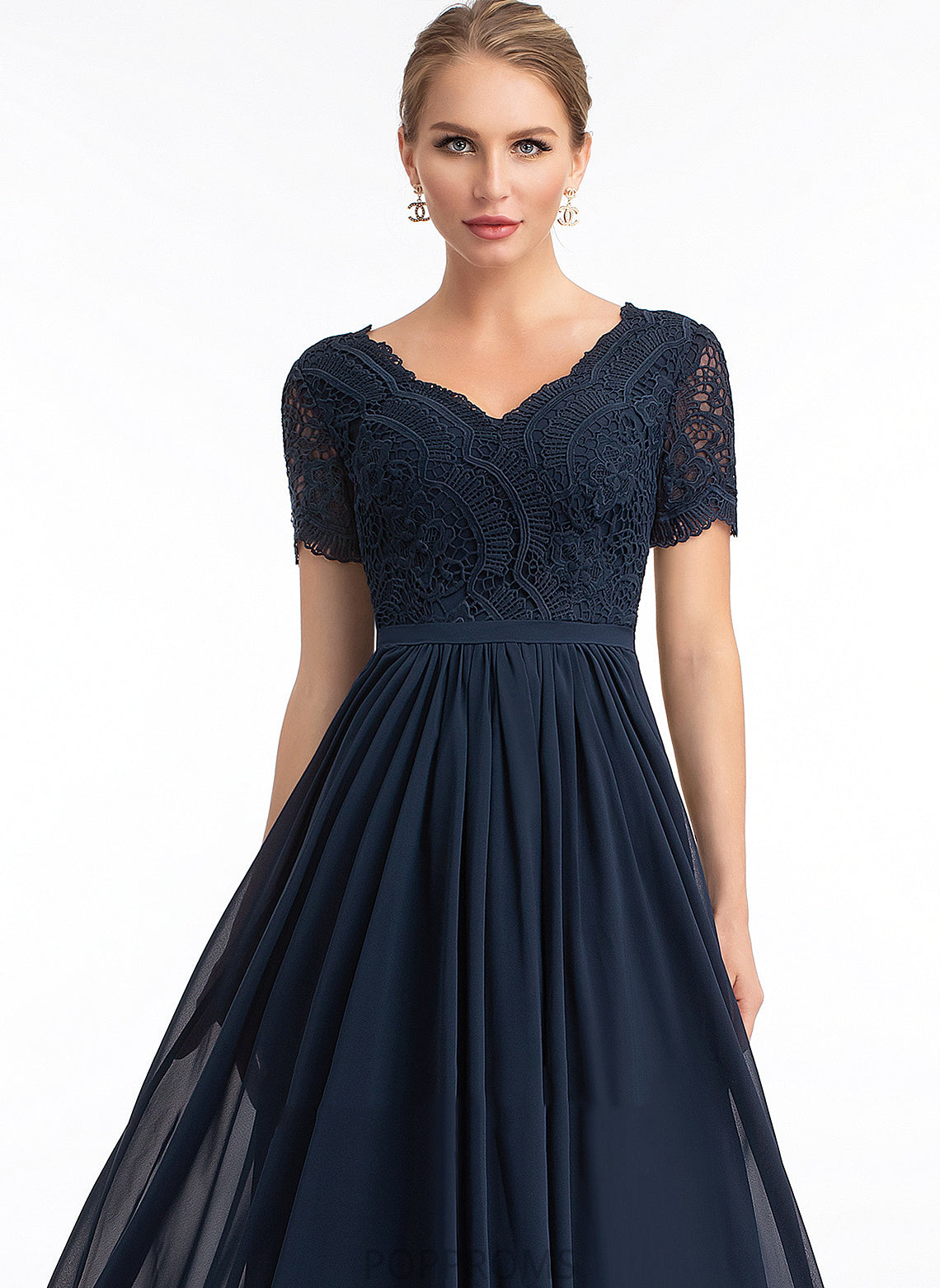 V-neck Silhouette Floor-Length Lace Length Sleeve Neckline Fabric A-Line Kaya Spaghetti Staps Floor Length Bridesmaid Dresses