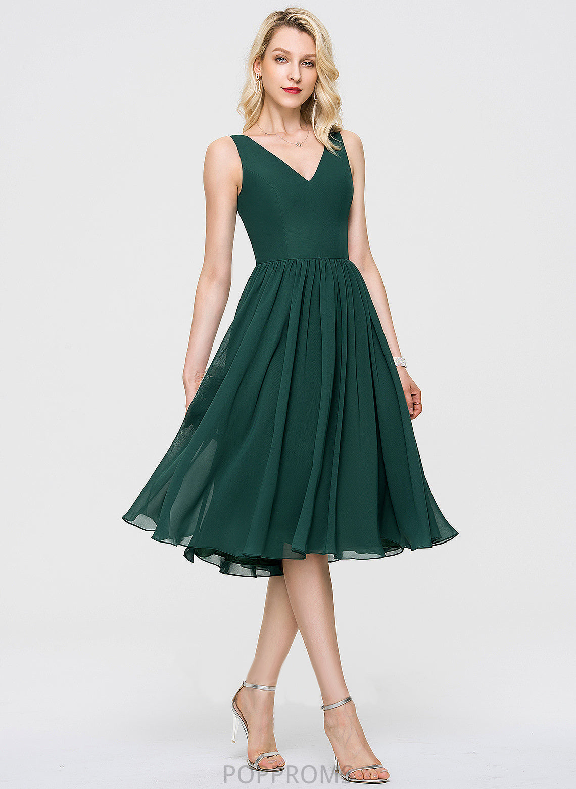 V-neck Sleeve Neckline Fabric Silhouette A-Line Knee-Length Length Jocelynn Scoop Natural Waist Knee Length Bridesmaid Dresses