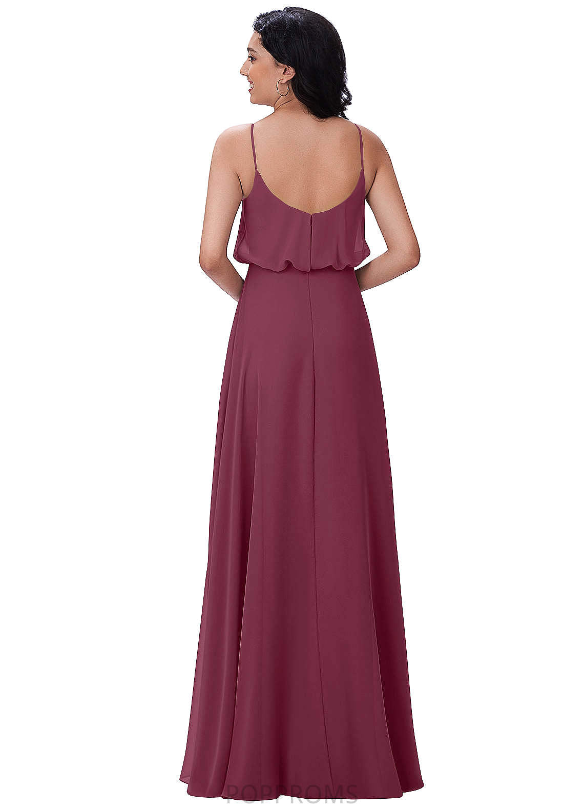 Ximena Sleeveless Spaghetti Staps Natural Waist Off The Shoulder A-Line/Princess Floor Length Bridesmaid Dresses