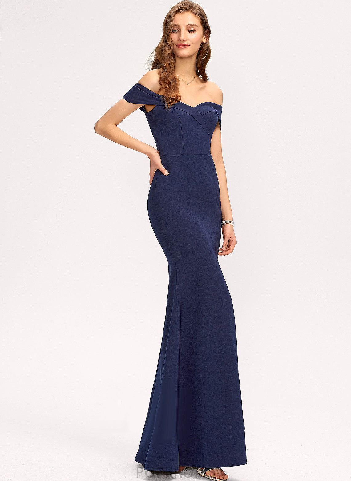 Prom Dresses Floor-Length Off-the-Shoulder Trumpet/Mermaid Stretch Kayden Crepe