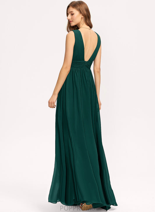 A-Line Jocelynn Prom Dresses V-neck Chiffon Floor-Length