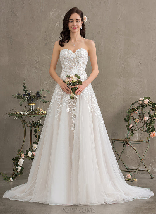 Tulle Wedding Dresses Sweetheart Ball-Gown/Princess Dress Wedding Train Court Kimora