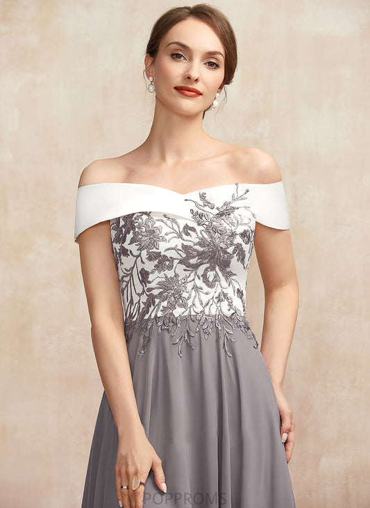 Dress Mother of the Bride Dresses the Mother Chiffon Lace Tea-Length A-Line Bride of Off-the-Shoulder Teresa